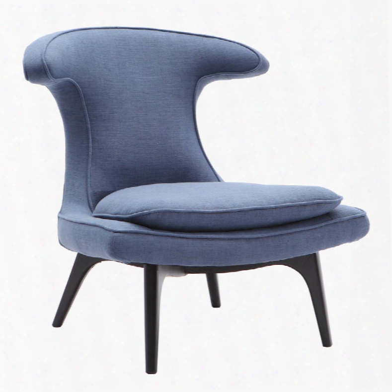 Lc554chbl Aria Chair In Black Wood Finish With Blue