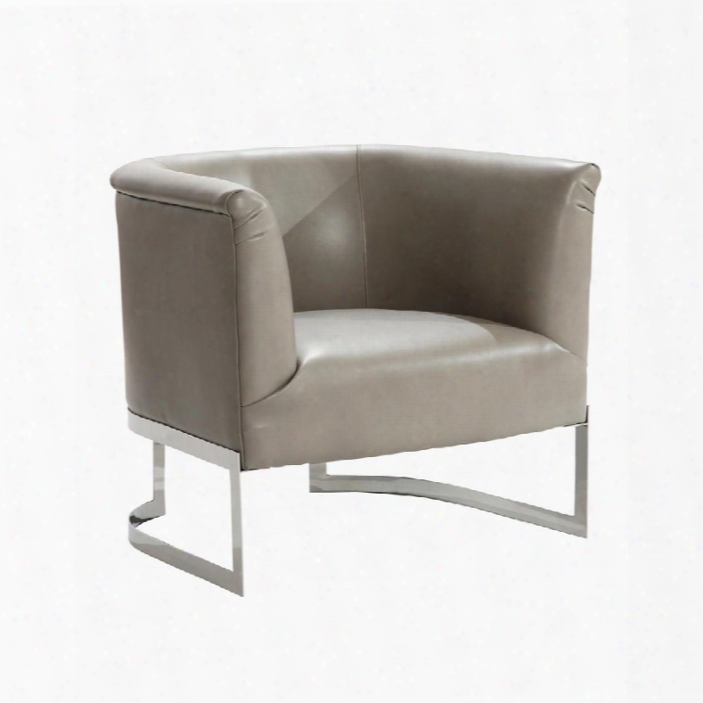 Lc560chsm Elite Contemporary Accent Chair In Smoke And Steel