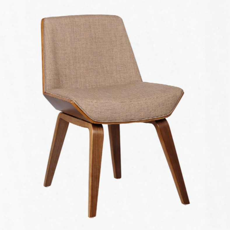 Lcagsiwabe Agi Mid-century Dining Chair In Walnut Wood And Beige