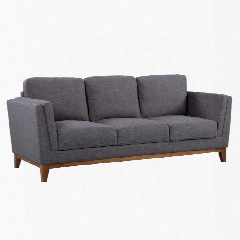 Lcbr3dg Brussels Modern Sofa In Dark Gray Linen And Walnut