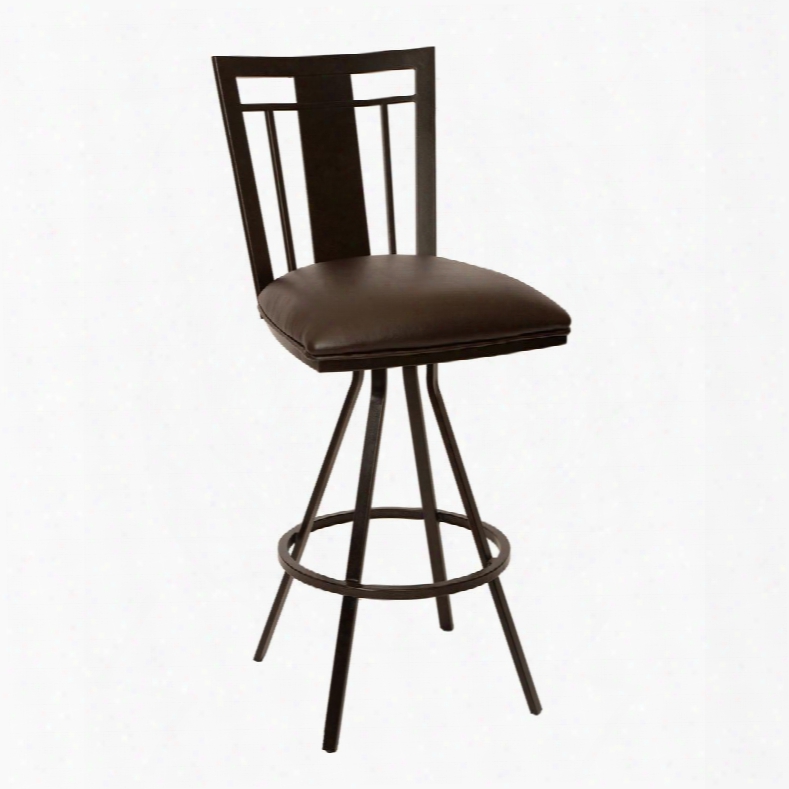 Lccl30babr Cleo 30" Transitional Barstool In Cofffee And Auburn Bay