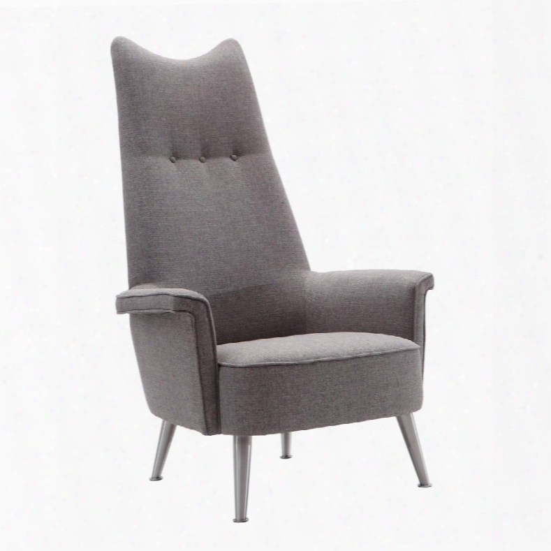 Lcdachgr Danka Chair In Brushed Stainless Steel Finish With Grey