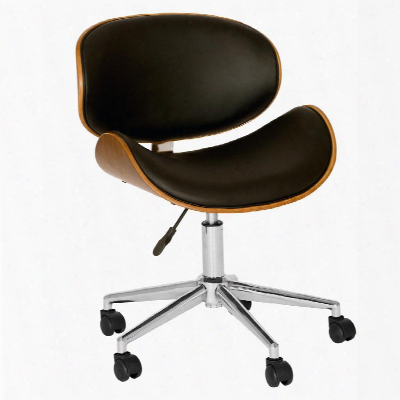 Lcdaofchbl Daphne Modern Chair In Black And Walnut Veneer Back And