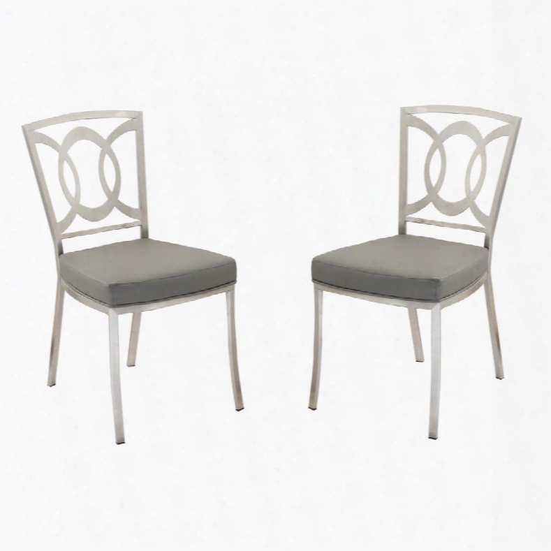 Lcdrchgrb201 Drake Modern Dining Chair In Gray And Stainless Steel - Set Of