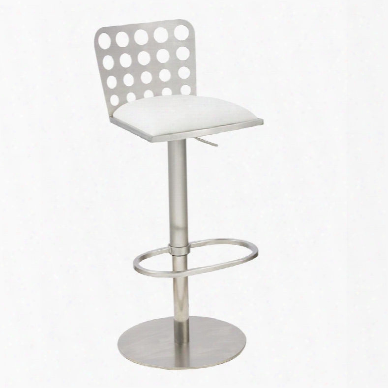 Lcdubawhb201 Dune Contemporary Barstool In White And Stainless