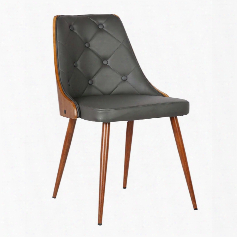 Lcllsiwagray Lily Mid-century Dining Chair In Walnut Finish And Gray