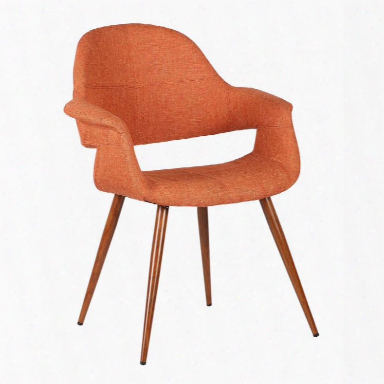 Lcphsiwaor Phoebe Mid-century Dining Chair In Walnut Finish And Orange