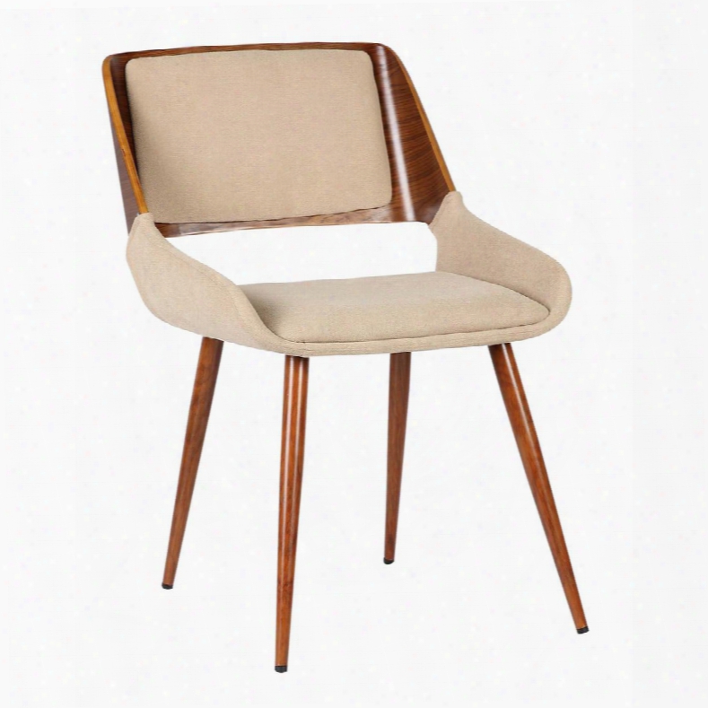 Lcpnsiwabr Panda Mid-century Dining Chair In Walnut Finish And Brown