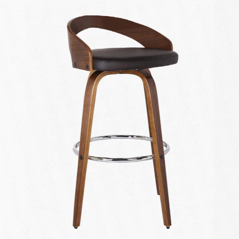 Lcsobabrwa30 Sonia 30" Bar Height Barstool In Walnut Wood Finish With Brown