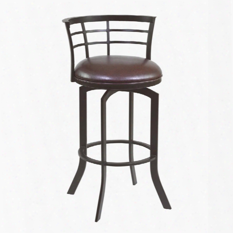 Lcvi30babr Viper 30" Bar Height Swivel Barstool In Auburn Bay Finish With Brown