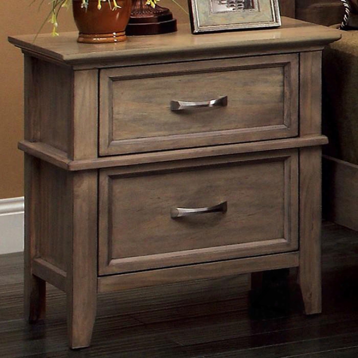 Loxley Collection Cm7351n 24" Nightstand With 2 Full Extension Drawers Felt-lined Top Drawer Solid Forest And Wood Ve Neers Construction In Weathered Oak