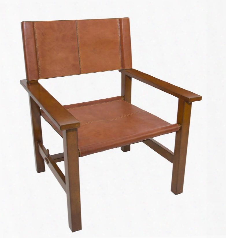 Mf139 Cartagena Chair 25.75" With Maple & Bridal Leather Material In Distressed French Finish &