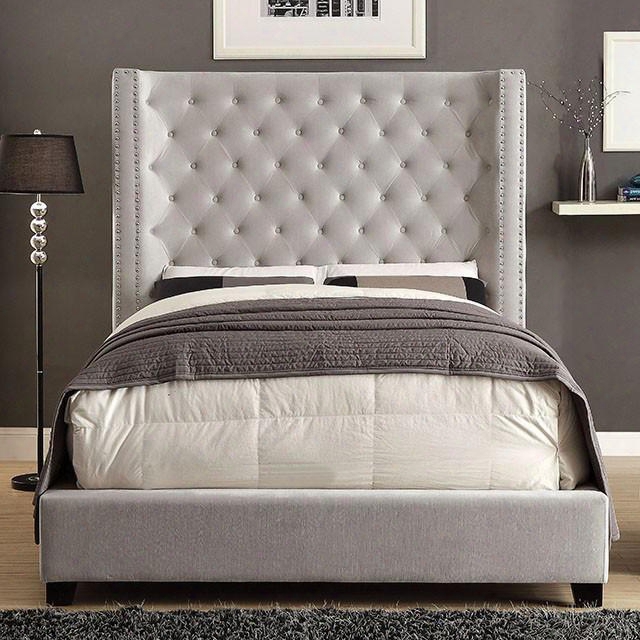 Mirabelle Cm7679iv-q Queen Bed With Contemporary Style In