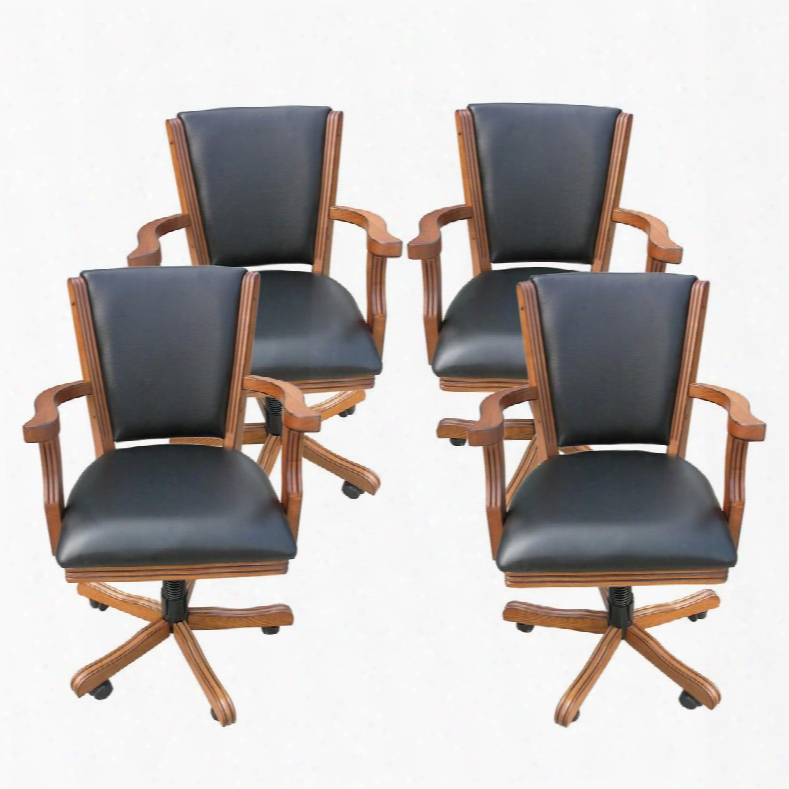 Ng2351ch Kingston Oak Poker Table Arm Chair - Set Of