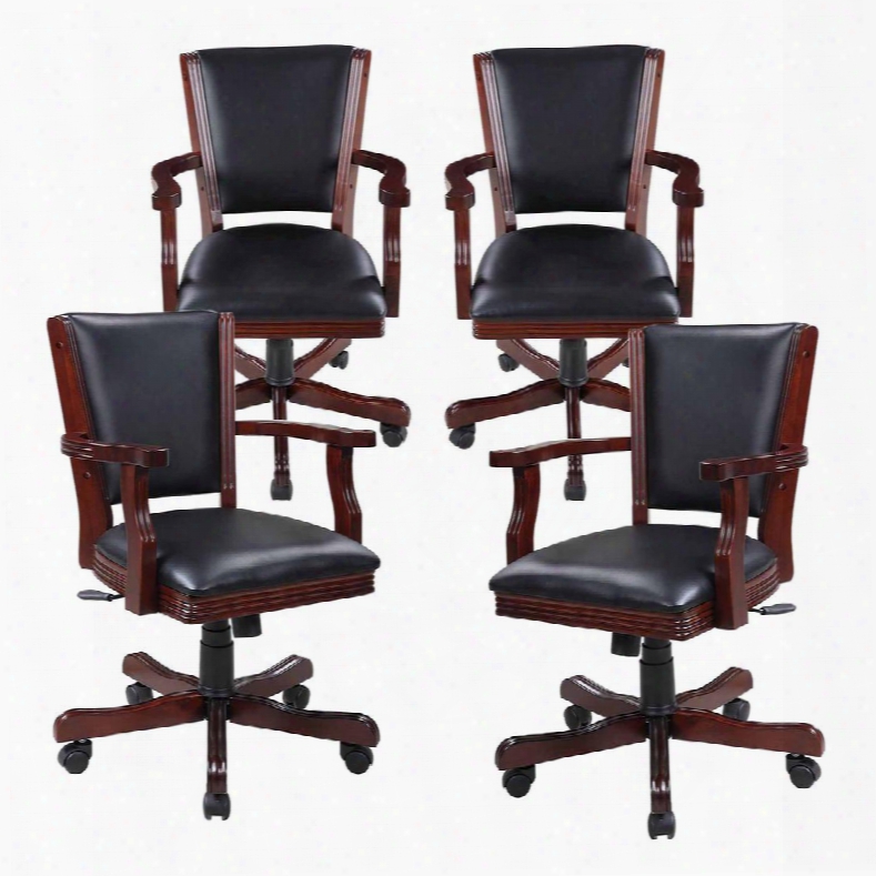 Ng2366ch Kingston Walnut Poker Table Arm Chair - Set Of