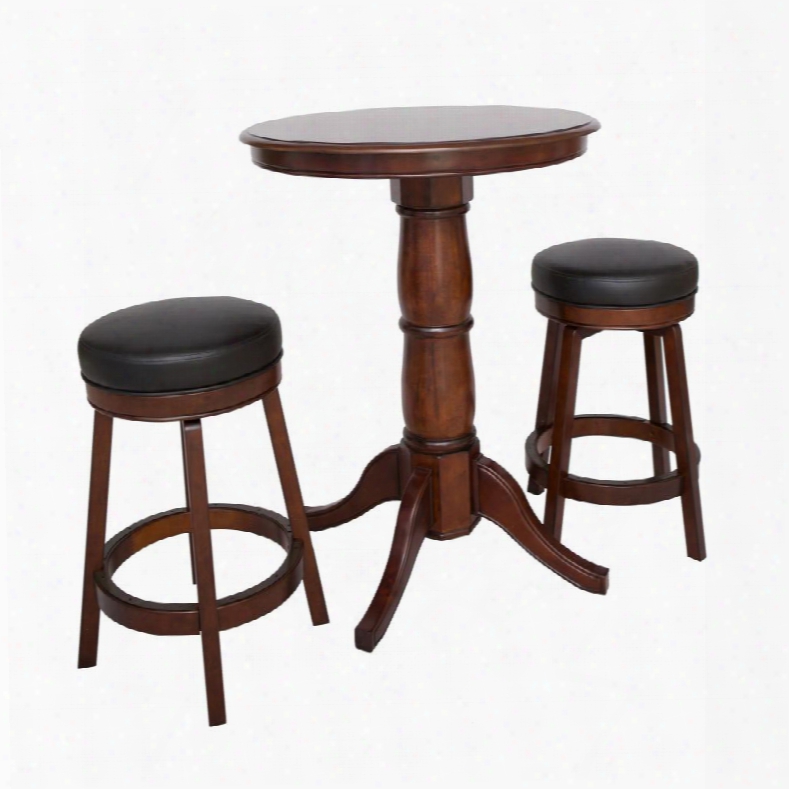 Ng2715w Oxford 3 Piece Hardwood Pub Table Set In