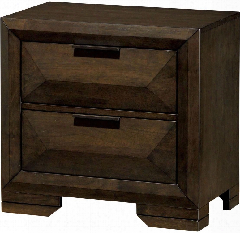 Nikomeeds Collection Cm7557n 26" Nightstand With 2 Drawers English Dovetail Drawer Construction Felt-lined Top Drawer And Wood Veneers Construction In