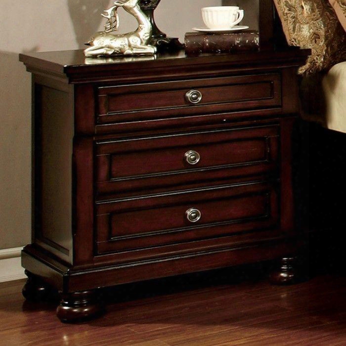 Northville Collection Cm7682n 28" Nightstand With 3 Drawers Full Extension Metal Glides Hidden Drawer Solid Wood And Wood Veneers Construction In Dark