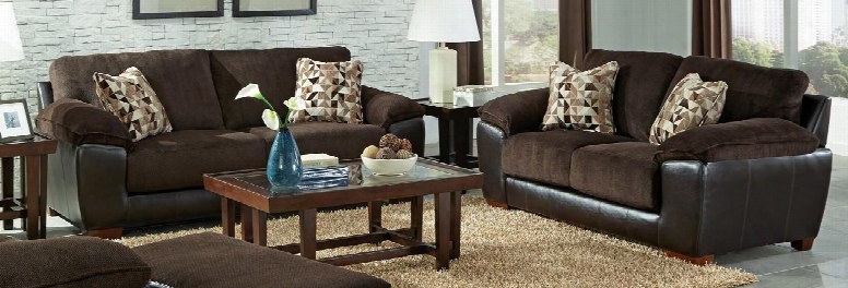 Pinson Collection 43982pcstlkit1cho 2-piece Living Room Sets With Stationary Sofa And Loveseat In Chocolate And