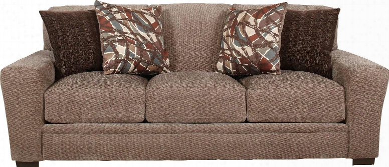 Prescott Collection 4487-03 2801-38/1616-43 94" Sofa With Mailbox Arm Treatment Reversible Box Seat Cushions And Padded Chenille Fabric Upholstery In