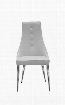 DC1313TAU Palacio Dining Chair Taupe Faux Leather With Crystal Buttons In Backrest Polished Stainless Steel