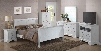 G3190AKBSET 6 PC Bedroom Set with King Size Sleigh Bed + Dresser + Mirror + Chest + Nightstand + Media Chest in White