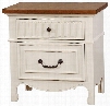 Galesburg Collection CM7040N 26" Nightstand with 2 Drawers Antique Metal Hardware Cottage-Inspired Design Solid Wood and Wood Veneers Construction in White