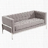 LCAN2GR Andre Contemporary Loveseat In Gray Tweed and Stainless