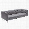 LCBE3MI Bellagio Sofa in Grey Wash Wood finish with Shiny Silver Legs Caps and Mist