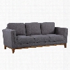 LCBR3DG Brussels Modern Sofa in Dark Gray Linen and Walnut