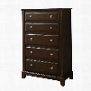 Litchville Collection CM7383C 39" Chest with 5 English Dovetail Drawers Hexagon Shaped Drawer Pulls Solid Wood and Wood Veneers Construction in Brown Cherry