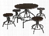 Odium Collection D284-223 5-Piece Bar Table Set with Adjustable Height Table and 4 Adjustable Height Stools in