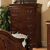 Velda II Collection CM7952C 34" Chest with 5 Drawers Baroque Style Felt-Lined Top Drawer Solid Wood and Wood Veneers Construction in Brown Cherry