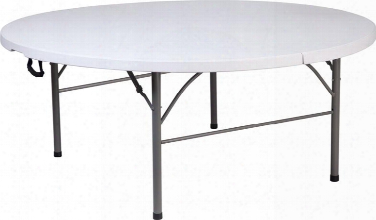 Rb-183rfh-gg 71" Bi-fold  Folding Table With 2" Thick Granite And Plastic Top Stain Resistant Protective Floor Caps Waterproof And Grey Powder Coated Locking