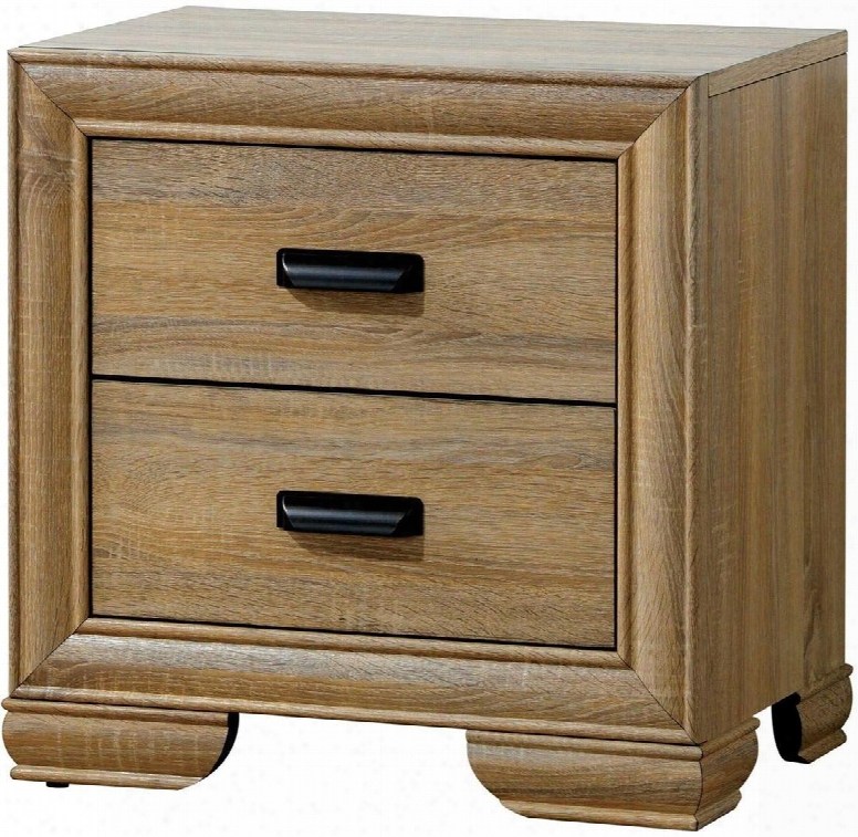 Renee Collection Cm7660n 25" Nightstand With 2 English Dovetail Drawers Bracket Feet Felt-lined Top Drawer And Faux Wood Veneer Construction In Natural