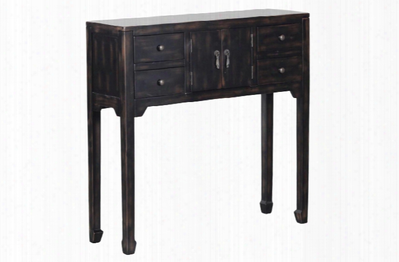 Salem Collection 15a2031 36" Console Table With Four Drawers Two Doors And Decorative Brushed Pewter Knobs In