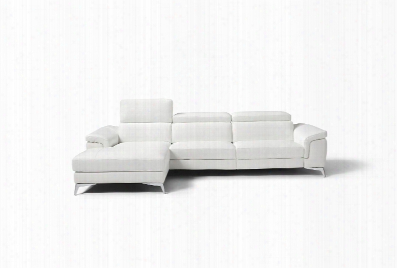 Sl1422lswht Flavio Sectional 100% Made In Italy Chaise On Left When Facing White Top Grain Leather 1066 L09s 1 Electric Recliner In The 2 Seater