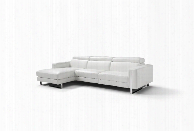 Sl1423lswht Adriano Sectional 100% Made In Italy Chaise On Left When Facing White Top Grain Leather 1066 L09s 1 Electric Recliner In The 2 Seater