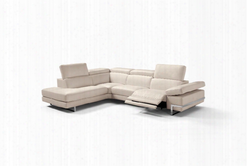 Sl1424lstau Livio Sectional 100% Made In Italy Chaise On Left When Facing Taupe Top Grain Leather 1061 L09s  1 Electric Recliner In The 2 Seater