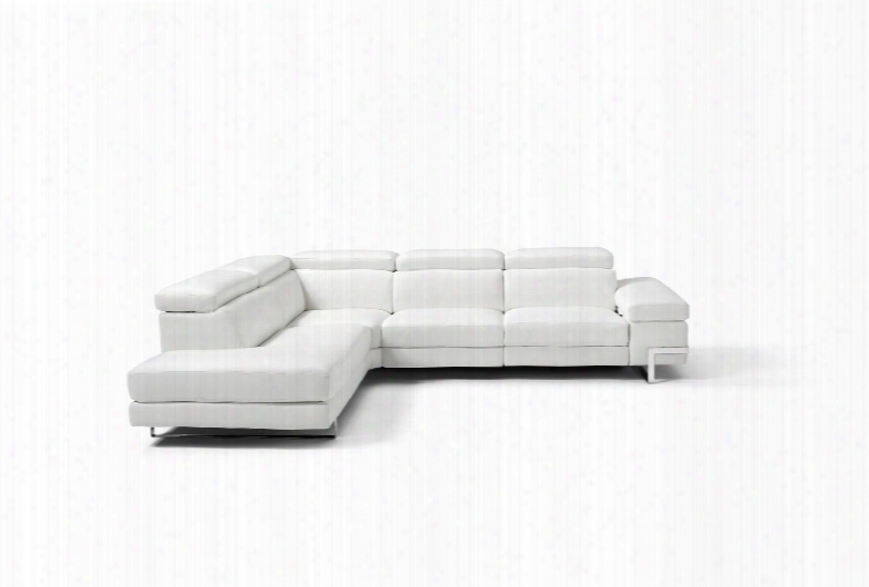 Sl1424lswht Livio Sectional Large 100% Made In Italy Chaise On Left When Facing White Top Grain Leather 1066 L09s 1 Electric Recliner In The 2 Seater