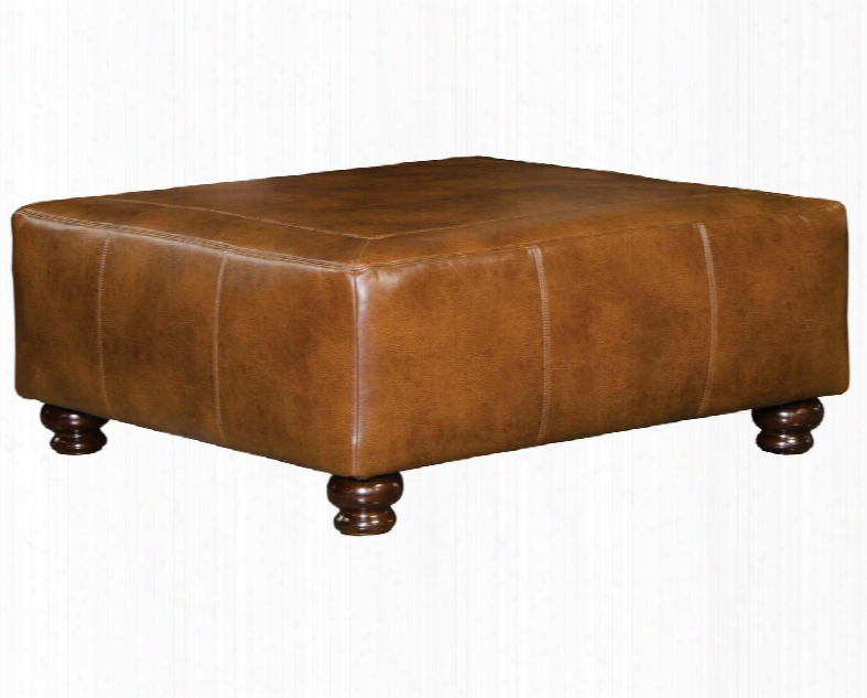 Southport Colletcion 4467-28-1166-19/1266-19 51" Cocktail Ottoman With Faux Leather Upholstery Turned Legs And Tranpunto Stitching In