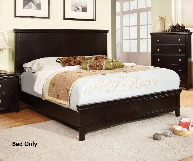 Spruce Collection Cm7113ex-q-bed Queen Size Platform Bed With Tapered Legs Solid Wood And Wood Veneers Construction In Espresso