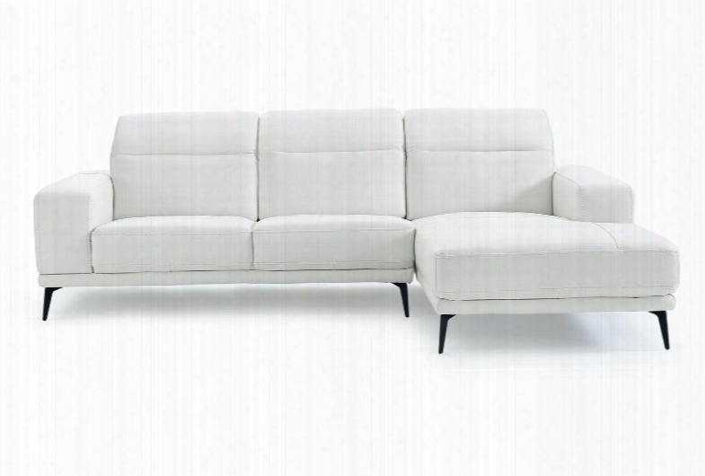 Sr1348lwht Preston Sectional Chaise On Right When Facing White Top Grian Italian Leather Adjustable Headrests Iron