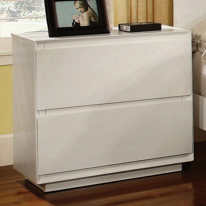 Velen Collection Cm 7819n 24" Nightstand With 2 Drawers Simple Minimalistic Design And Solid Wood Construction In