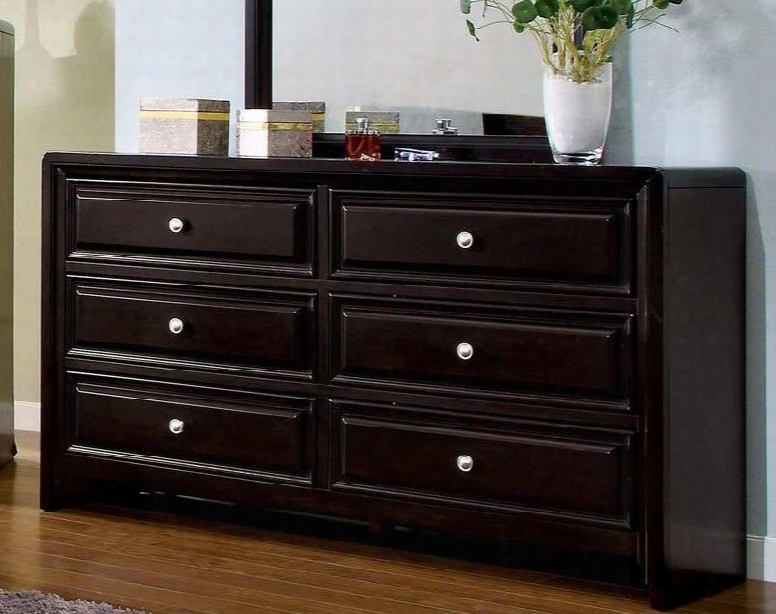 Yorkvlile Collection Cm7058d 60" Dresser With 2 Drawers Metal Hardware Solid Wood And Wood Veneers Construction In Espresso