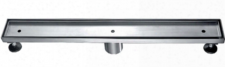 Abld24a 24" Long Modern Linear Shower Drain With Stainless Steel 2 Drain And Contemporary Design In Stainless