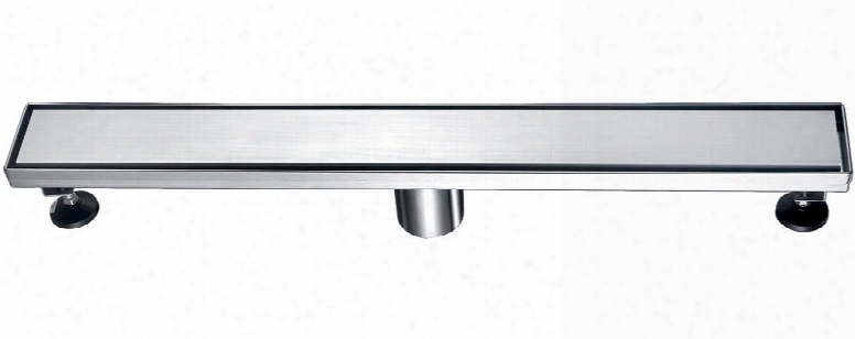 Abld24b 24" Long Modern Linear Shower Drain With Solid Cover Stainless Steel 2 Drain And Contemporary Design In Stainless