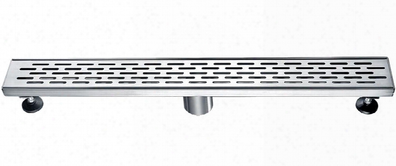 Abld24c 24" Long Modern Linear Showeer Drain With Groove Holes Stainless Steel 2 Drain And Contemporary Design In Stainless