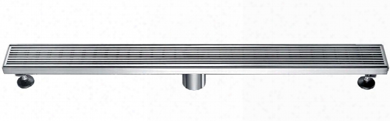 Abld32d 32" Modern Linear Shower Drain With Groove Lines Cover 2 Drain And Contemporary Design In Stainless