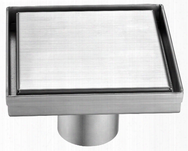 Absd55b 5.25" Modern Square Shower Drain With Stainless Steel 2 Drain And Contemporary D Esign In Stainless